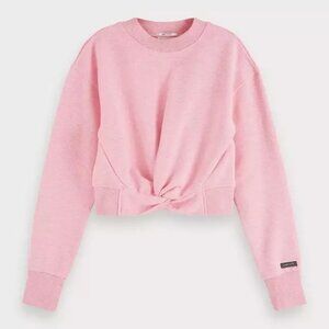 NWT Scotch & Soda Knotted Front Sweatshirt, Sorbet Pink, Size XS